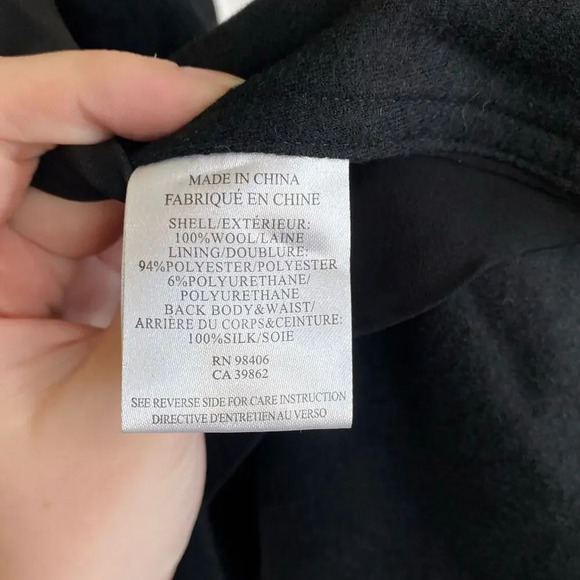 THEORY Wool Silk Open Front Cardigan Black Size 10 Elegant Chic Capsule Basic - Picture 6 of 7